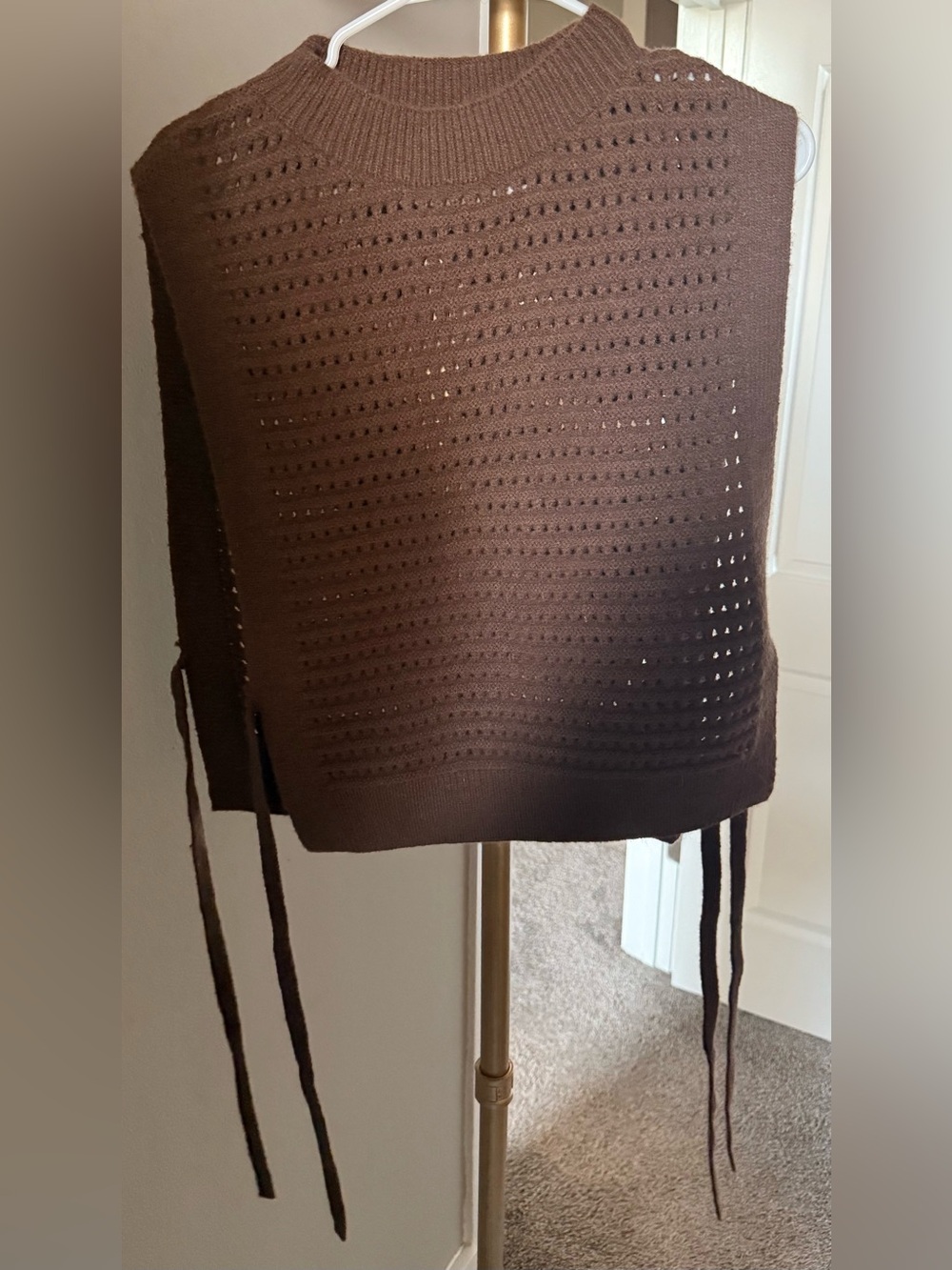 Max Studio Brown Knit Side-Tie Vest
